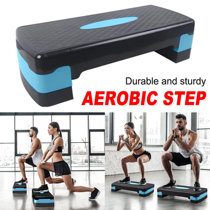Adjustable Aerobic Step Platform Plastic Fitness Stepper for Workout Training - Green