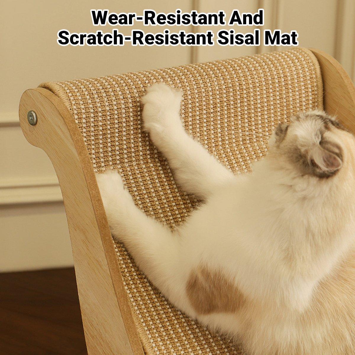 Cat Scratching Recliner Sofa 2 in 1 Lounge Bed Durable Scratch Board Furniture - L