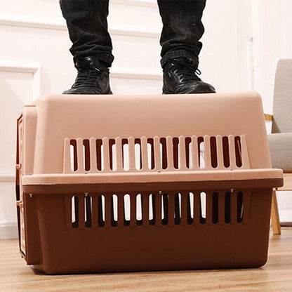 S Size Dog Cat Rabbit Portable Tote Crate Pet Carrier Kennel Travel Airline Carry Bag - Pink