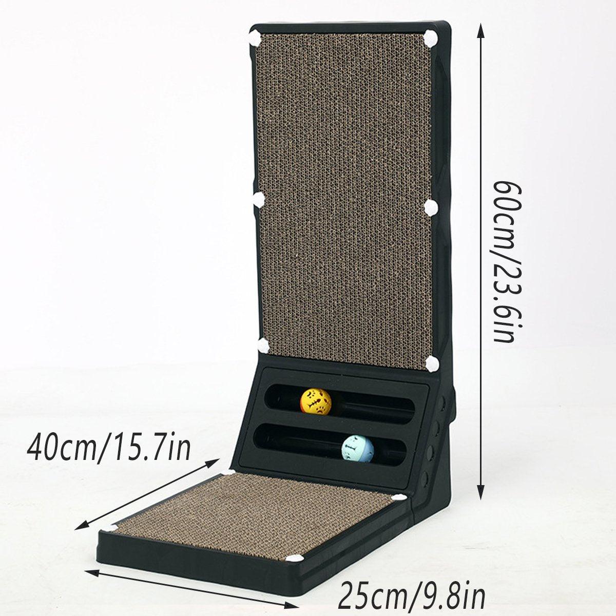 L-shaped Cat Scratching Board Vertical Claw Toy Cat Scratcher for Pet Playtime - Grey