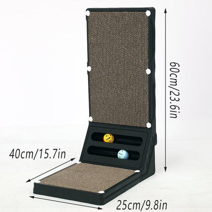 L-shaped Cat Scratching Board Vertical Claw Toy Cat Scratcher for Pet Playtime - Grey