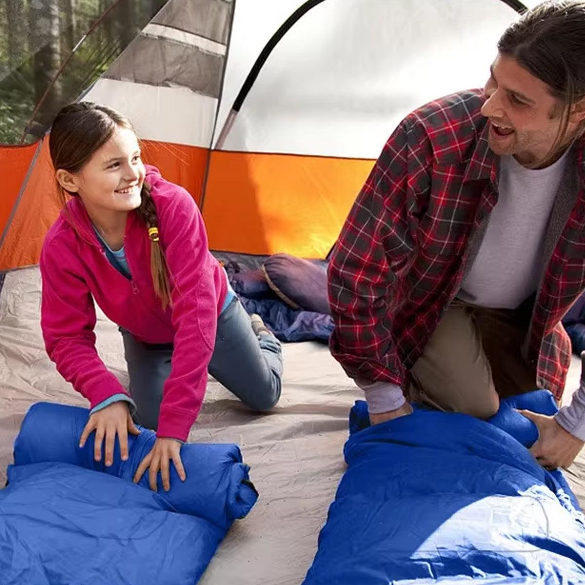 Single Sleeping Bag Outdoor Camping Hiking Thermal Warm Tent Travel Gear - Red