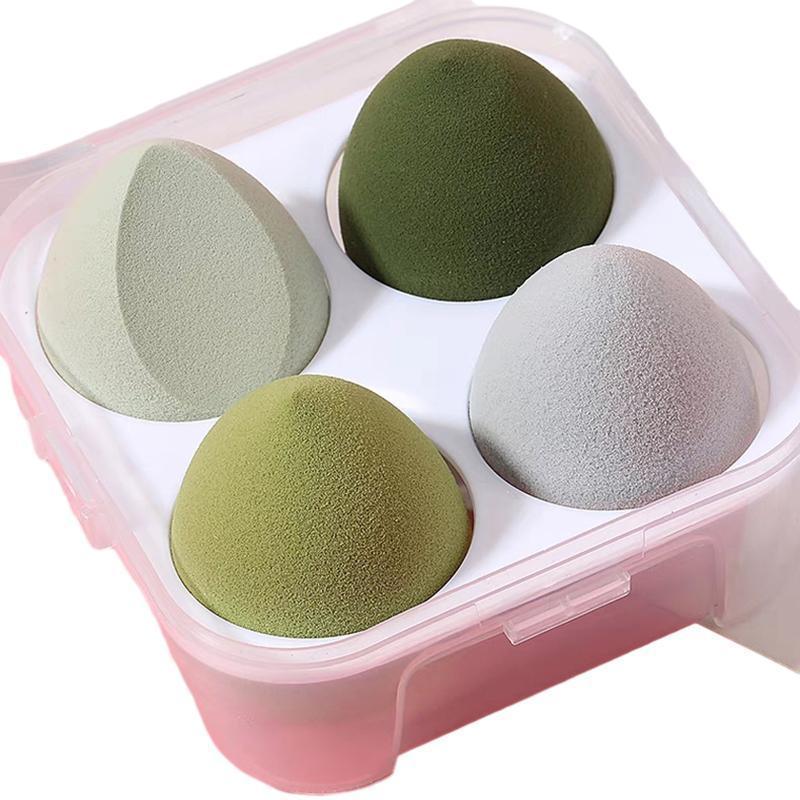 4PCS Value Makeup Foundation Blender Sponge Blending Puff Cosmetic Beauty Eggs - Green