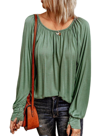 Azura Exchange Gathered Bubble Sleeve Top - 2XL