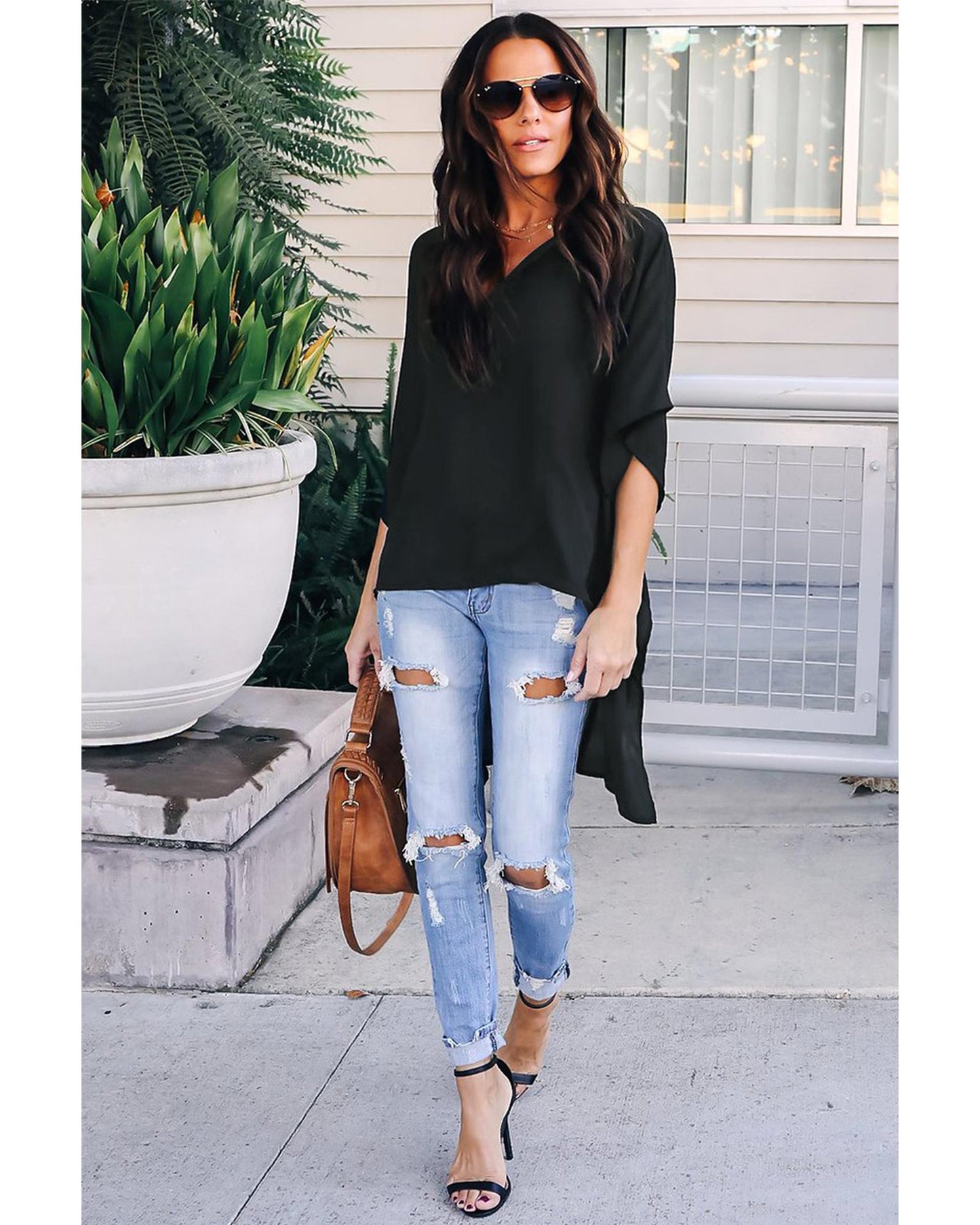 Azura Exchange High Low Kimono Top - M