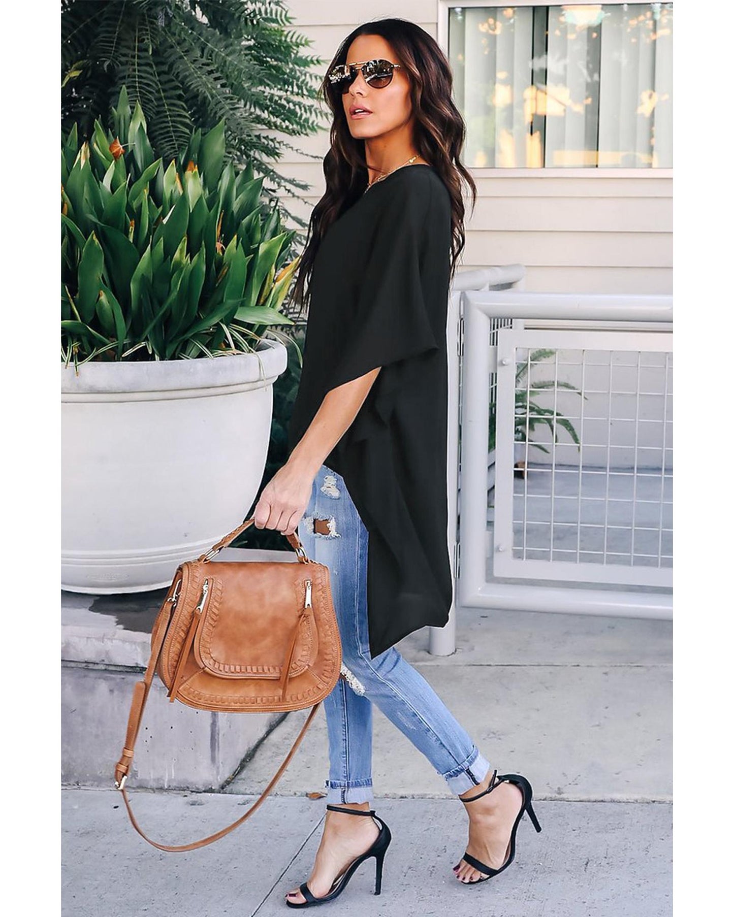 Azura Exchange High Low Kimono Top - M