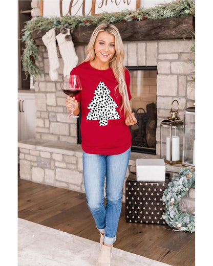 Azura Exchange Leopard Christmas Tree Graphic Tee - S