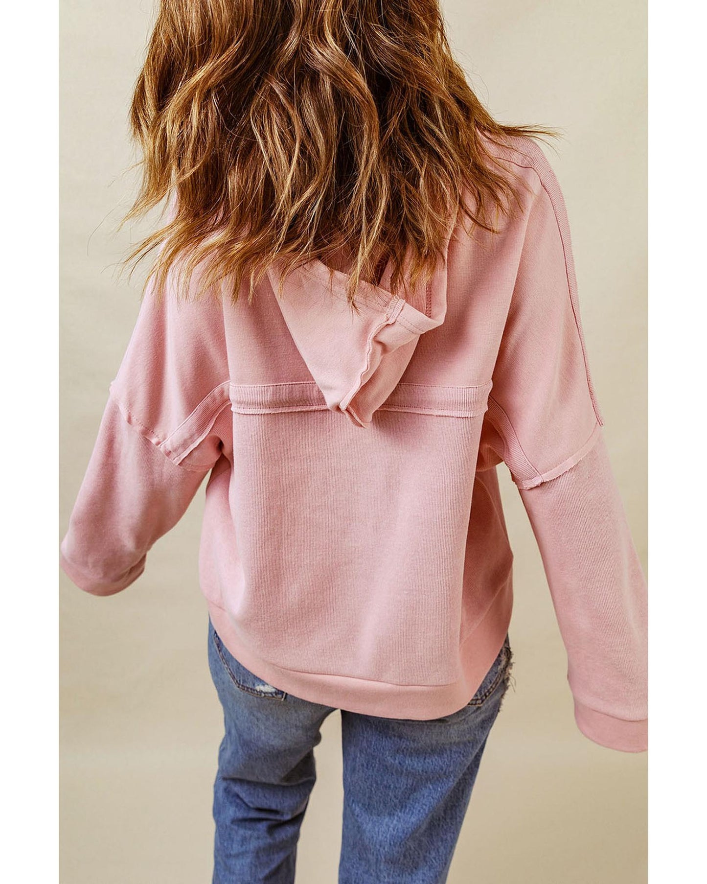 Azura Exchange Button Solid Patchwork Trim Hoodie - 2XL