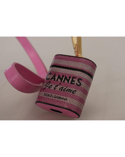 Gorgeous Dolce & Gabbana Airpods Case with Logo Detail - Pink and Black One Size Women