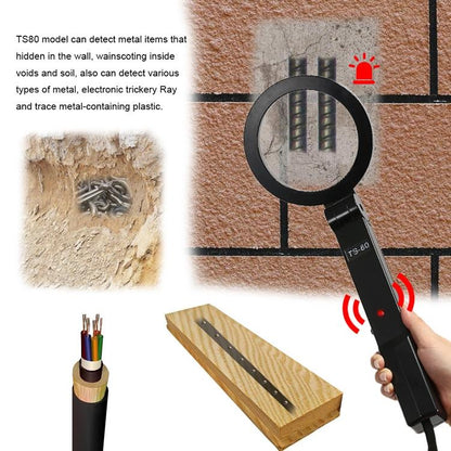 Portable Hand-held Metal Detector - Folding Black