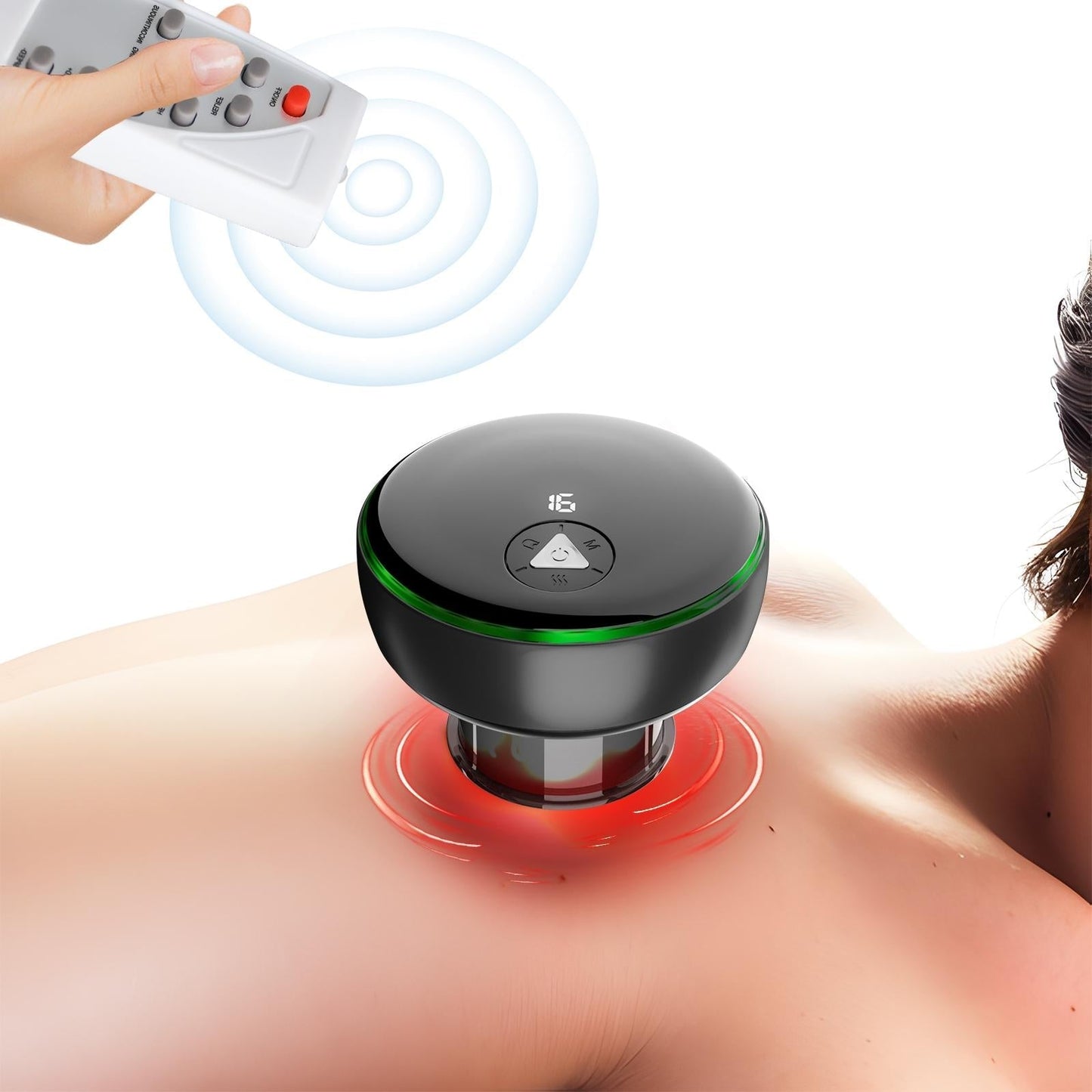 Smart Cupper With Light: Electric Heated Scraping Massage Tool - Black