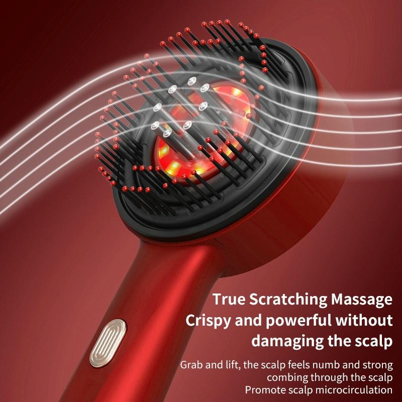 Red Light Scalp Massage Comb For Hair Growth 630Nm Liquid Care - Deep Gray