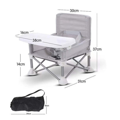 Vibe Geeks Foldable Camping and Dining Chair Outdoor Booster Seat for Toddlers - Grey