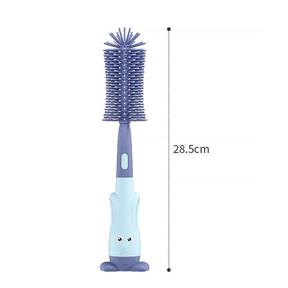 Vibe Geeks 3 in 1 Silicone Bottle and Teat Cleaning Brush - Blue