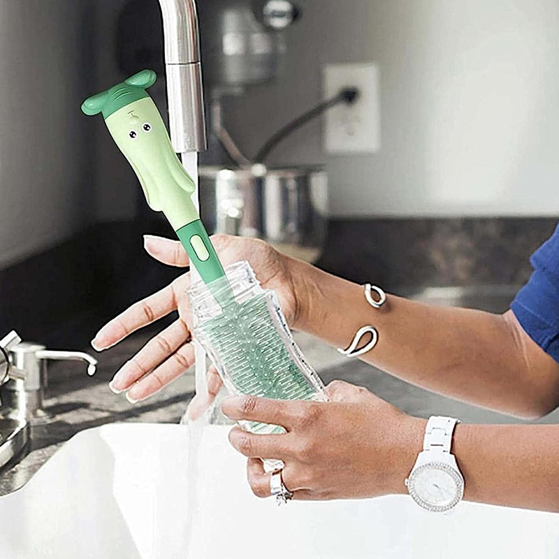 Vibe Geeks 3 in 1 Silicone Bottle and Teat Cleaning Brush - Blue