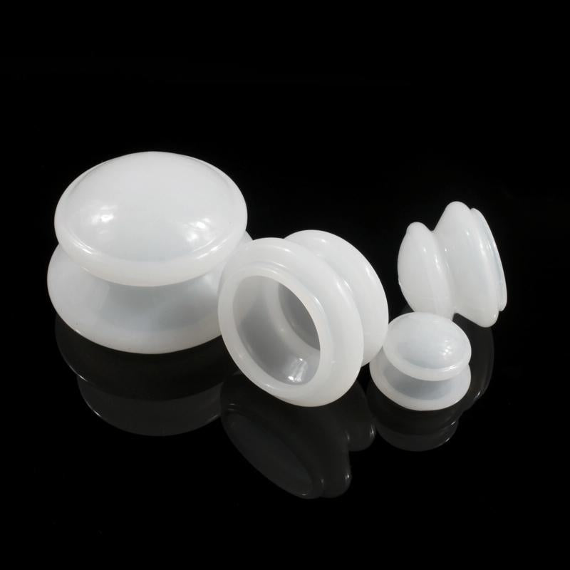 4-Piece Silicone Cupping Therapy Set For Body Massage - Blue