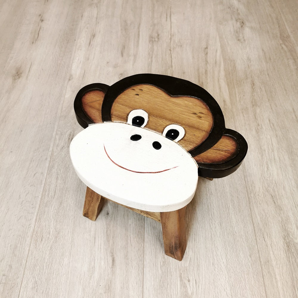 Kids Wooden Stool Monkey – The Urban Emporium