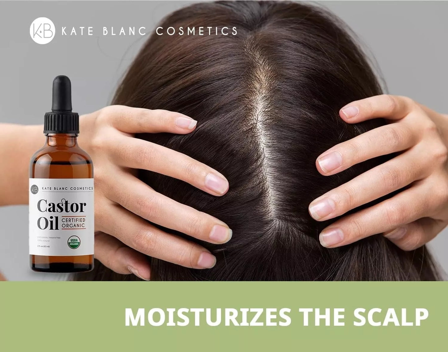 USDA Organic Castor Oil, Pure Cold Pressed, Hexane Free, from Kate Blanc