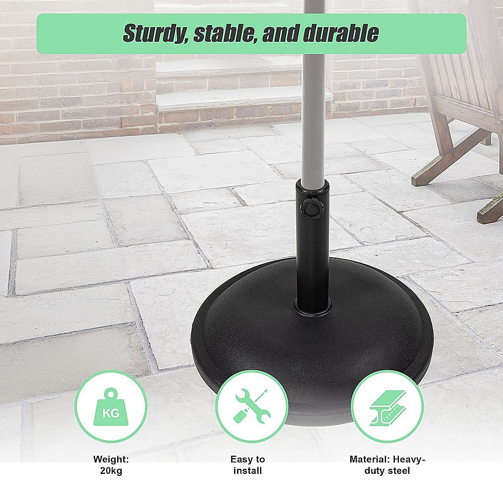 20kg Patio Sun Umbrella Base Durable Parasol Garden Stand Cement Round