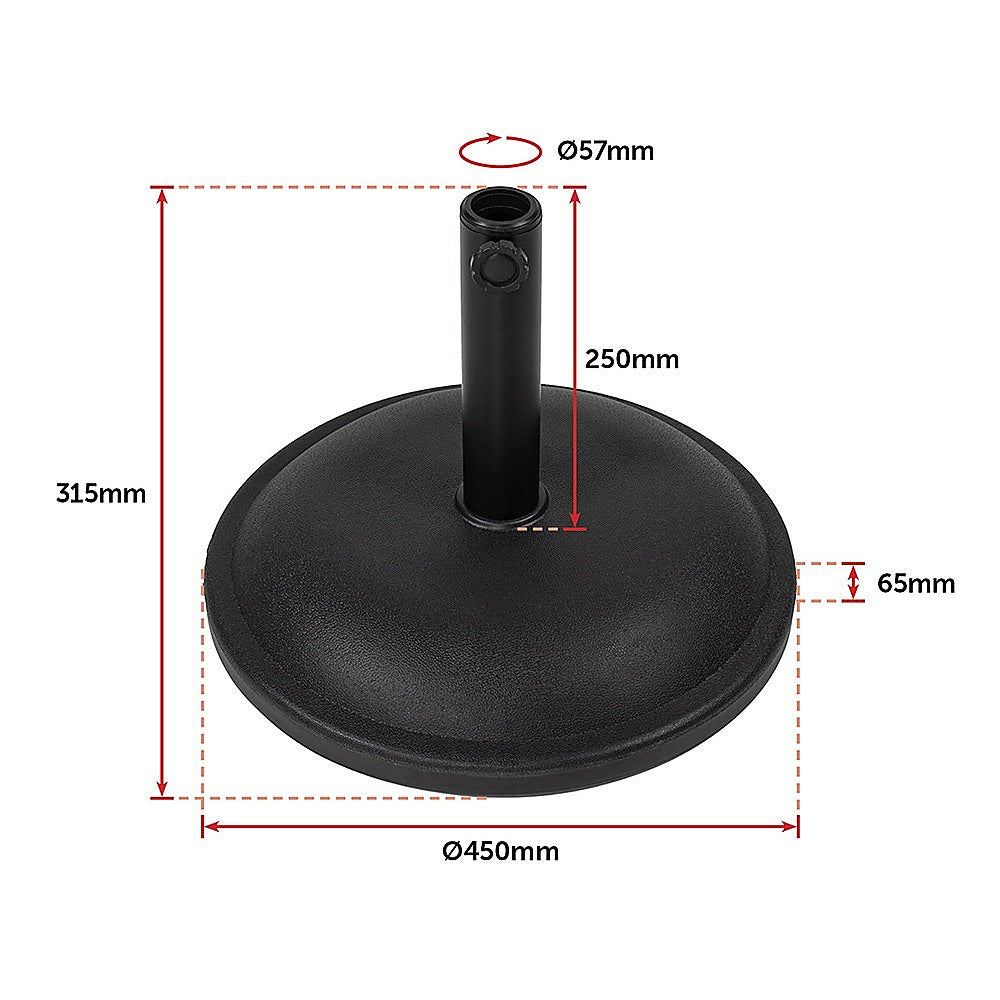 20kg Patio Sun Umbrella Base Durable Parasol Garden Stand Cement Round