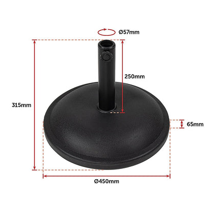 20kg Patio Sun Umbrella Base Durable Parasol Garden Stand Cement Round