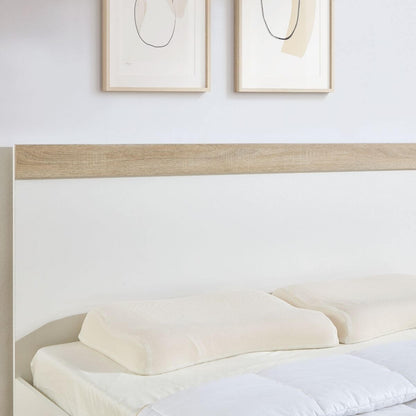 Aiden Industrial Contemporary White Oak Bed Frame King Size