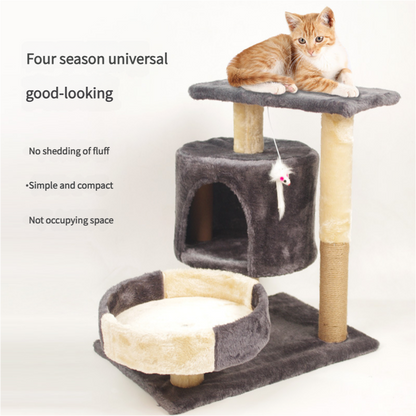 A Cat's Dream Paradise: Natural Solid Wood Cat Climbing Frame 50*33*53CM