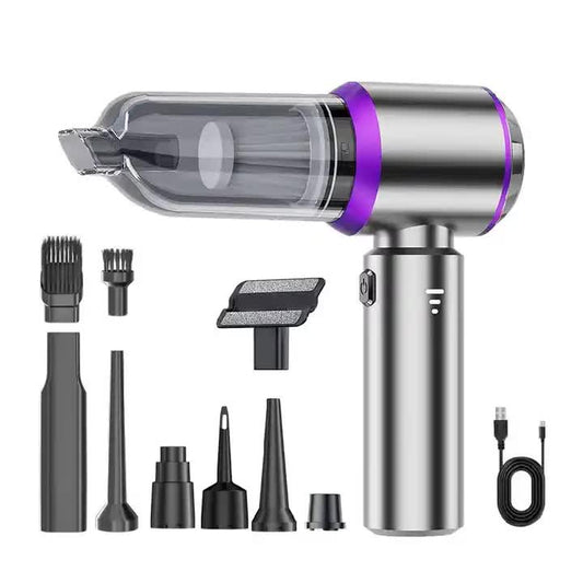 Silver Purple ST-6653Plus Cordless Handheld Vacuum Cleaner - 16000PA Suction, 2000mAh Battery, Type-C Rechargeable