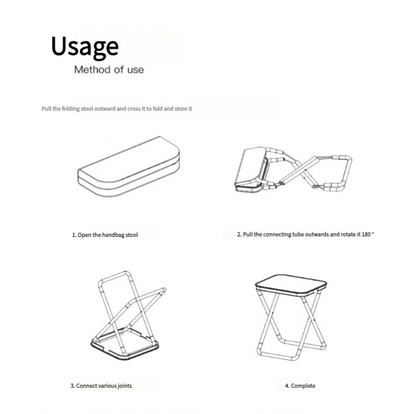 Outdoor Ultralight Folding Camping Chair - Black