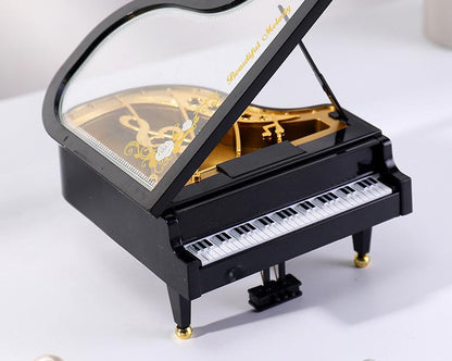 Classical Grand Piano Music Box with Dancing Ballerina(Regular version - black)