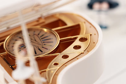 Classical Grand Piano Music Box with Dancing Ballerina(Dancing girl version - white)