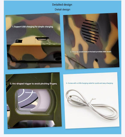 Gun Alarm Clock - Target Shooting Alarm with Infrared Gun, Recordable Alarm & Game Modes(white)