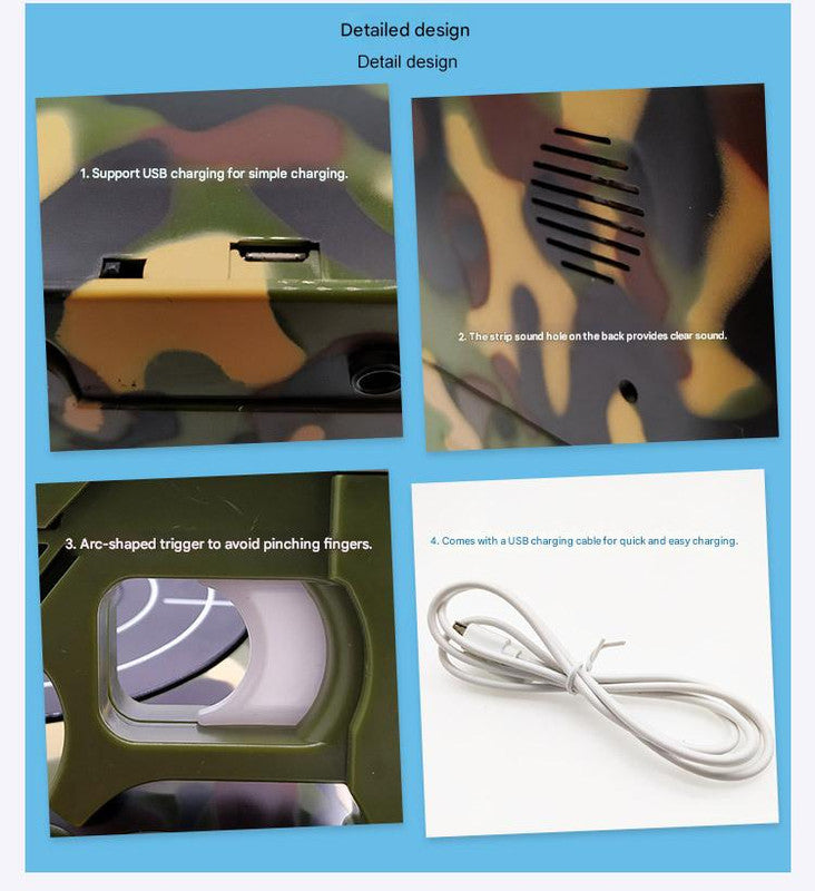 Gun Alarm Clock - Target Shooting Alarm with Infrared Gun, Recordable Alarm & Game Modes(Black)