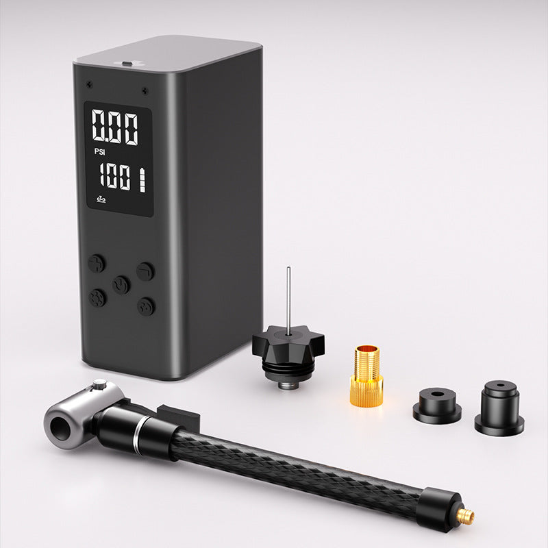 Mini Portable Electric Air Pump - 100 PSI, Digital Display, 50s Fast Inflation, USB Rechargeable(black)