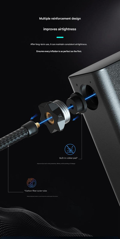 Mini Portable Electric Air Pump - 100 PSI, Digital Display, 50s Fast Inflation, USB Rechargeable(black)