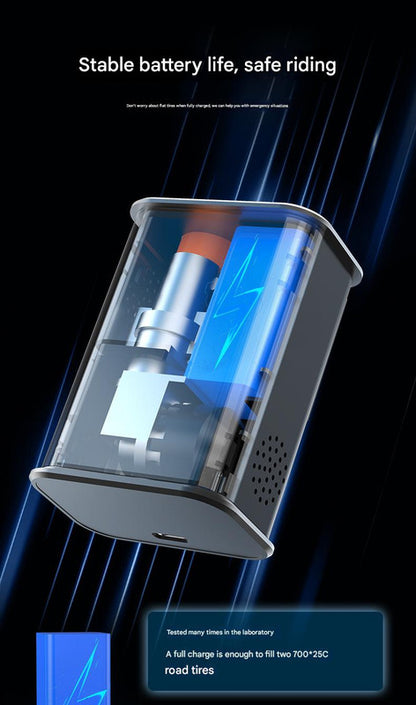 Compact Digital Display Air Pump - 100 PSI, Portable Electric Inflator with Automatic Stop(black)