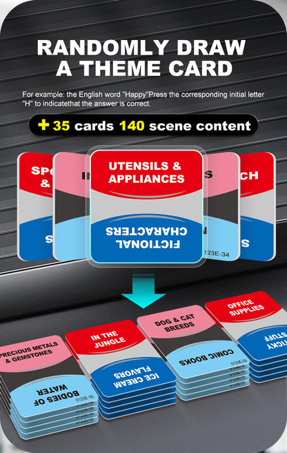 2pc Electronic Alphabet Categories Game - Fast-Paced Word Challenge for Family Fun(blue)