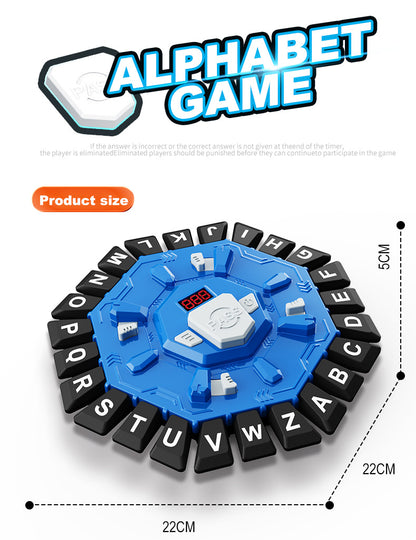 2pc Electronic Alphabet Categories Game - Fast-Paced Word Challenge for Family Fun(blue)