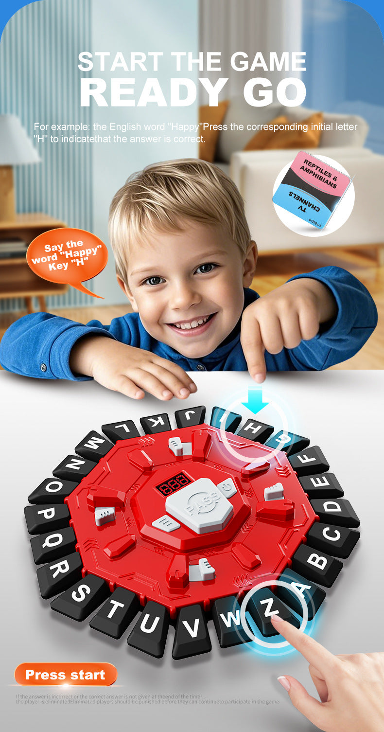 2pc Electronic Alphabet Categories Game - Fast-Paced Word Challenge for Family Fun(red)