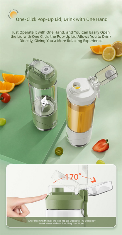 White Portable Automatic Rechargeable Blender Wireless Juicer Mini Ice Crusher for Smoothies & Shakes