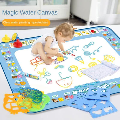 80x60CM Dinosaur World Water Doodle Mat - Mess-Free Prehistoric Educational Aqua Toy, Deluxe 10-Piece Set