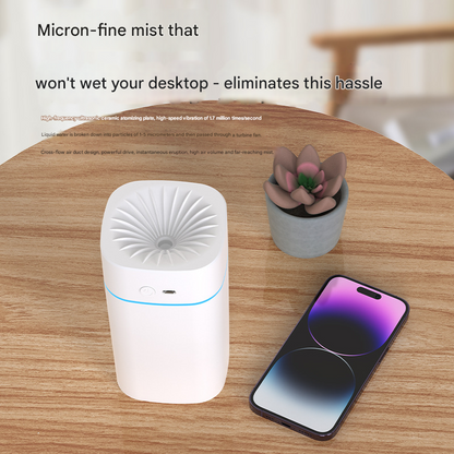 White 2-in-1 Ultrasonic Air Humidifier with 7-Color LED Night Light - Quiet Desktop Mini Humidifier for Home, Office, Bedroom