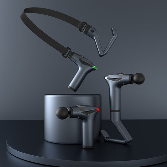 Dark grey Professional Massage Gun with Extension Handle and Back Strap 12 Speeds Deep Tissue Muscle Relief for Home Gym and Australian Athletes