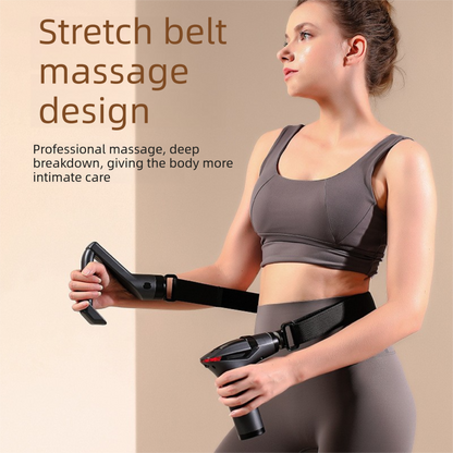 Dark grey Professional Massage Gun with Extension Handle and Back Strap 12 Speeds Deep Tissue Muscle Relief for Home Gym and Australian Athletes
