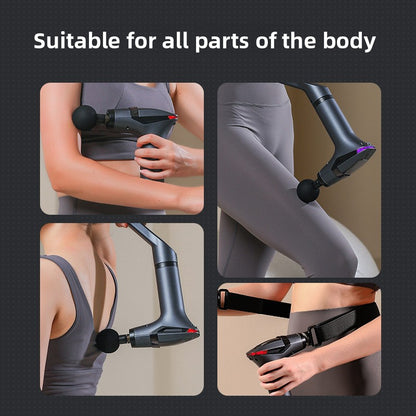Dark grey Professional Massage Gun with Extension Handle and Back Strap 12 Speeds Deep Tissue Muscle Relief for Home Gym and Australian Athletes
