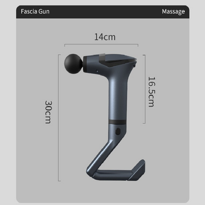 Dark grey Professional Massage Gun with Extension Handle and Back Strap 12 Speeds Deep Tissue Muscle Relief for Home Gym and Australian Athletes