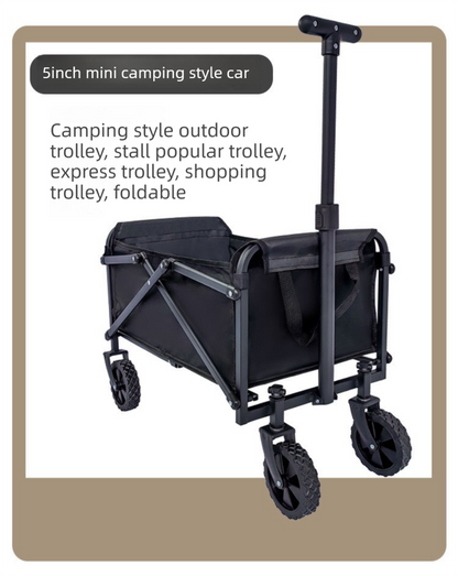 Mini Foldable Outdoor Camping & Utility Wagon with 5-Inch Wheels