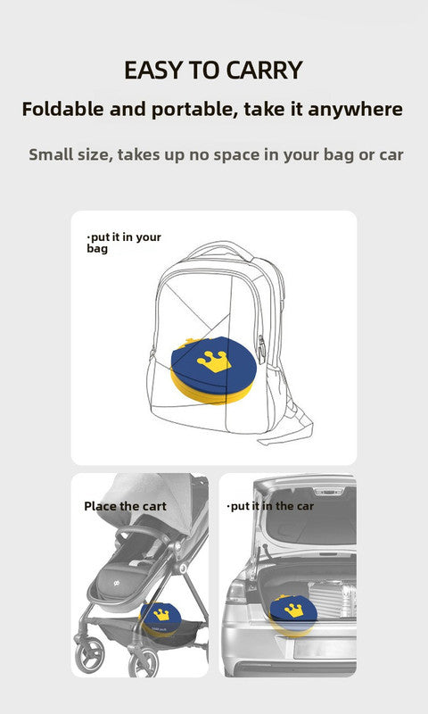 Kids Portable Travel Potty Foldable Training Toilet Seat - Pink - Compact Car & Camping Emergency Commode with Backrest - 50kg Load Capacity