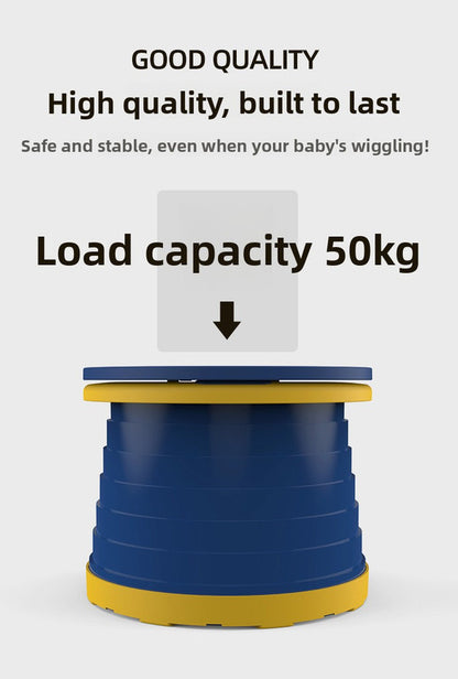 Kids Portable Travel Potty Foldable Training Toilet Seat - Pink - Compact Car & Camping Emergency Commode with Backrest - 50kg Load Capacity