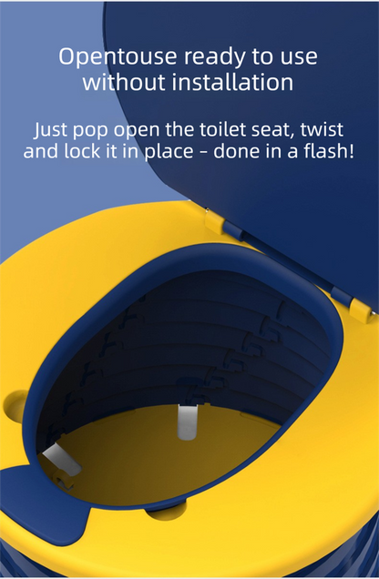 Kids Portable Travel Potty Foldable Training Toilet Seat - Pink - Compact Car & Camping Emergency Commode with Backrest - 50kg Load Capacity